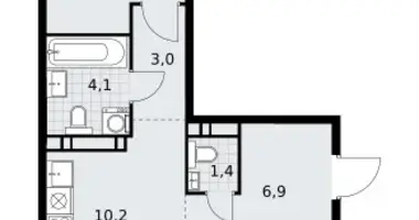 Apartamento 3 habitaciones en Vnukovo, Rusia
