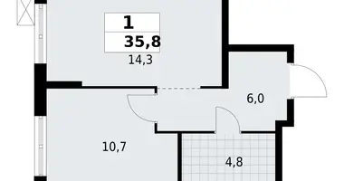 Wohnung 1 zimmer in Krasnoje Selo, Russland