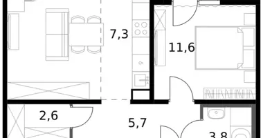 Apartamento 2 habitaciones en Leninsky District, Rusia