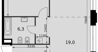 Mieszkanie 2 pokoi w Moskwa, Rosja