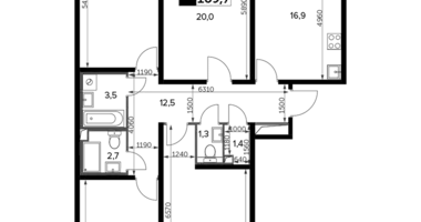 Apartamento 4 habitaciones en Leninsky District, Rusia