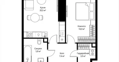 Apartamento 1 habitación en Moscú, Rusia