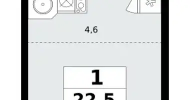 Apartamento 1 habitación en Kommunarka, Rusia