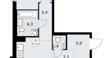 Appartement 2 chambres dans Troïtsk, Russie