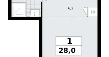 Квартира 1 комната в район Коммунарка, Россия