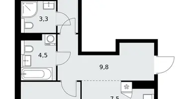 Apartamento 3 habitaciones en Kommunarka, Rusia