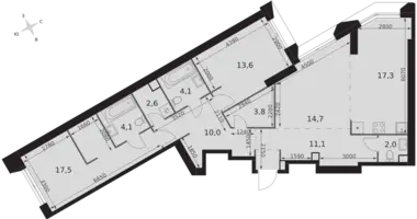 3 room apartment in Moscow, Russia