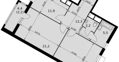 Квартира 2 комнаты в Развилка, Россия