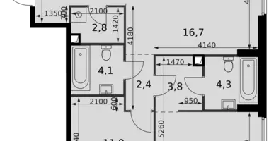 Wohnung 3 zimmer in Moskau, Russland