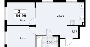 2 room apartment in Lagolovskoe selskoe poselenie, Russia