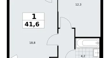 1 room apartment in Troitsk, Russia