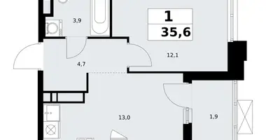 1 room apartment in Kommunarka, Russia