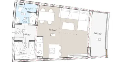 Kawalerka 1 pokój w Boreti, Czarnogóra