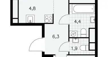 Wohnung 3 zimmer in Moskau, Russland