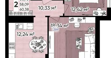 2 room apartment in Kaliningrad, Russia