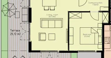 Apartamento 2 habitaciones en Tivat, Montenegro