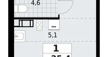 Apartamento 1 habitación en Krasnoye Selo, Rusia