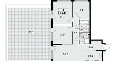 Apartamento 4 habitaciones en Kommunarka, Rusia