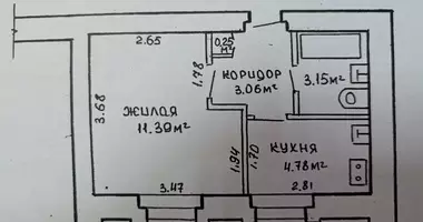 1 room apartment in Mazyr, Belarus