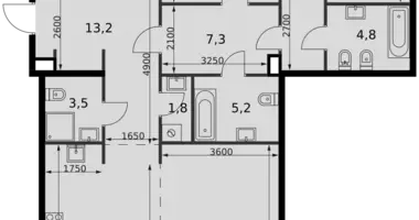 3 room apartment in Moscow, Russia