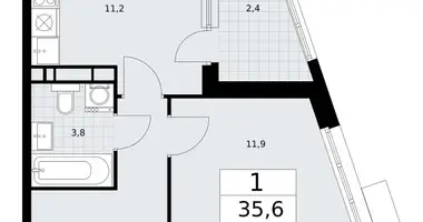 1 room apartment in Vnukovo, Russia