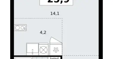 Квартира 1 комната в Москва, Россия