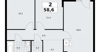 2 room apartment in Troitsk, Russia