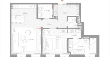 Apartamento 1 habitación en Moscú, Rusia