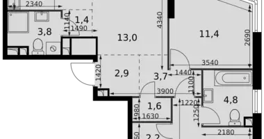 Appartement 3 chambres dans Moscou, Russie
