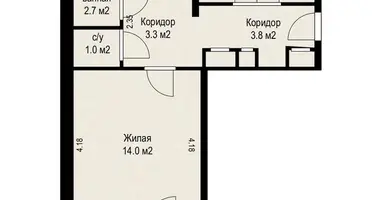 2 room apartment in Minsk, Belarus