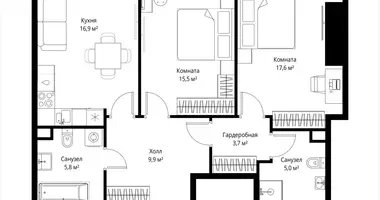 2 room apartment in Moscow, Russia