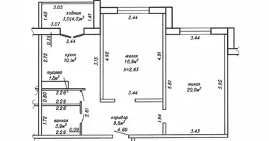 Wohnung 2 zimmer in Retschyza, Belarus