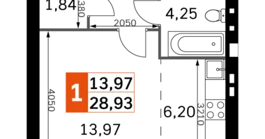 1 room studio apartment in Odincovskij gorodskoj okrug, Russia