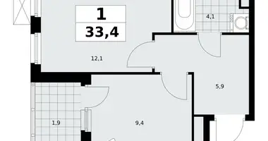 Mieszkanie 1 pokój w Kommunarka, Rosja