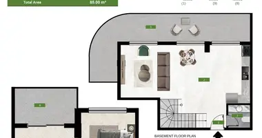 Квартира 2 комнаты в Оба, Турция