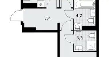 Apartamento 3 habitaciones en Kommunarka, Rusia