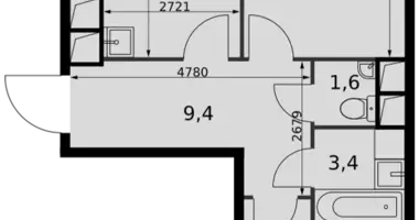 2 room apartment in Razvilka, Russia