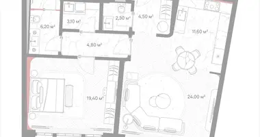 Wohnung 1 zimmer in Moskau, Russland