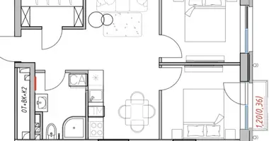 Apartamento 1 habitación en Odesa, Ucrania