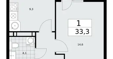 1 room apartment in Kommunarka, Russia