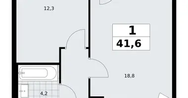 Wohnung 1 zimmer in Troizk, Russland