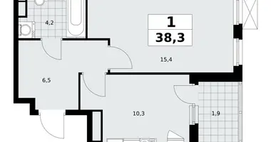 1 room apartment in Kommunarka, Russia