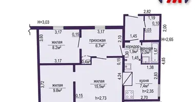 3 room apartment in Sluck, Belarus