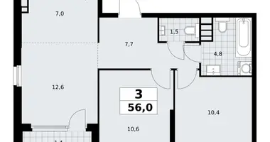 Appartement 3 chambres dans Moscou, Russie