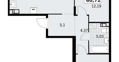 2 room apartment in Lagolovskoe selskoe poselenie, Russia