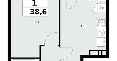 1 room apartment in Kommunarka, Russia