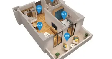 1 bedroom apartment in Tbilisi, Georgia