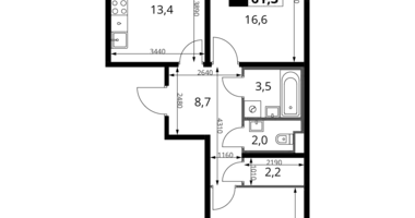 Appartement 2 chambres dans Leninsky District, Russie