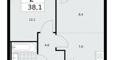 2 room apartment in Kommunarka, Russia