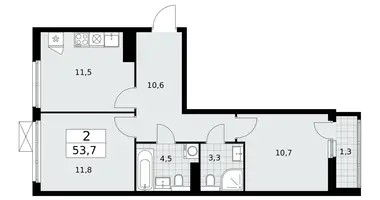 2 room apartment in Kommunarka, Russia